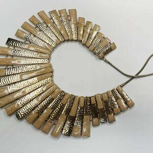 ALDO Gold Tone Statement Necklace Enamel Modern Chic 2000s